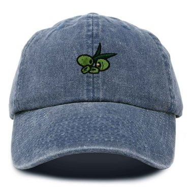 Dalix Olive Embroidered Cap Cotton Baseball Cute Cool Dad Hat Womens in Washed Navy Blue
