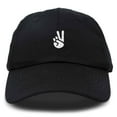 thumbnail image 1 of Dalix Peace Sign Embroidered V Cotton Dad Hat Baseball Cap Adjustable Mens in Black, 1 of 5