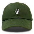 thumbnail image 1 of Dalix Peace Sign Embroidered V Cotton Dad Hat Baseball Cap Adjustable Mens in Olive, 1 of 5