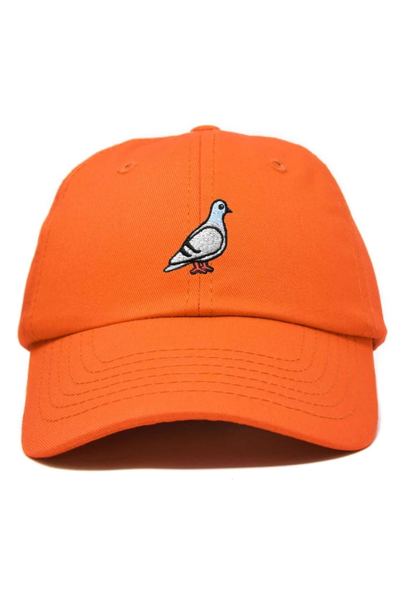 Pigeon Embroidered Cap Cotton Baseball Dad Hat for Men & Women Casual Cool in Orange