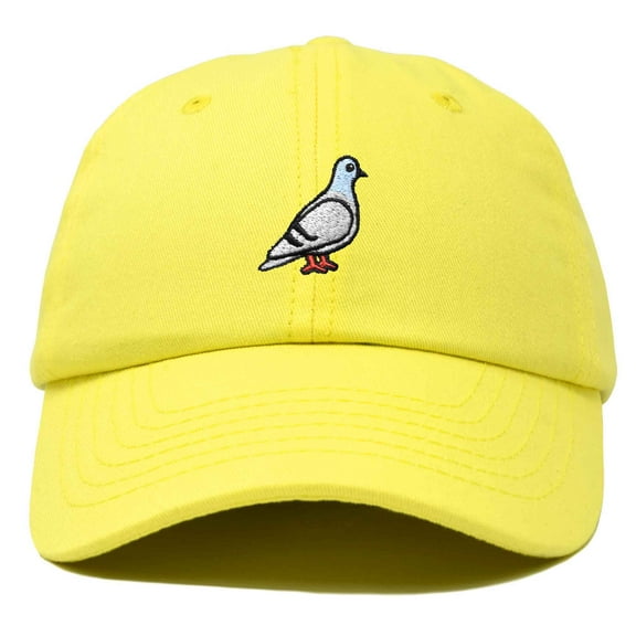 Dalix Pigeon Embroidered Cap Cotton Baseball Dad Hat for Men & Women Casual Cool in Yellow
