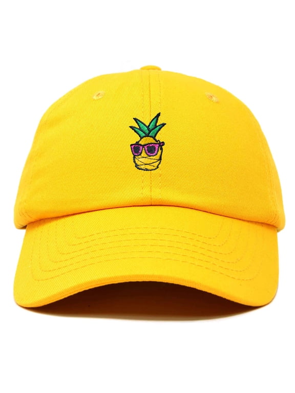 Pineapple Embroidered Cap Cotton Baseball Summer Cool Dad Hat Mens in Gold