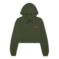 thumbnail image 1 of Dalix Pixel Heart Embroidered Fleece Cropped Hoodie Cold Fall Winter Women in Military Green M Medium, 1 of 5