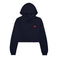 thumbnail image 1 of Dalix Pixel Heart Embroidered Fleece Cropped Hoodie Cold Fall Winter Women in Navy Blue S Small, 1 of 5