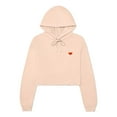 thumbnail image 1 of Dalix Pixel Heart Embroidered Fleece Cropped Hoodie Cold Fall Winter Women in Peach XL X-Large, 1 of 5
