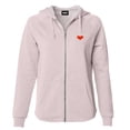 thumbnail image 1 of Dalix Pixel Heart Embroidered Fleece Zip Washed Hoodie Cold Fall Winter Women in Blush 2XL XX-Large, 1 of 5