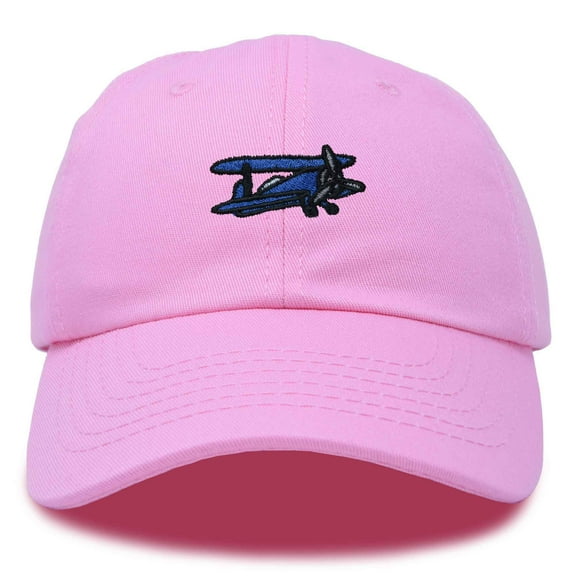 Dalix Propeller Plane Embroidered Cap Cotton Baseball Hat Airplane Men in Light Pink