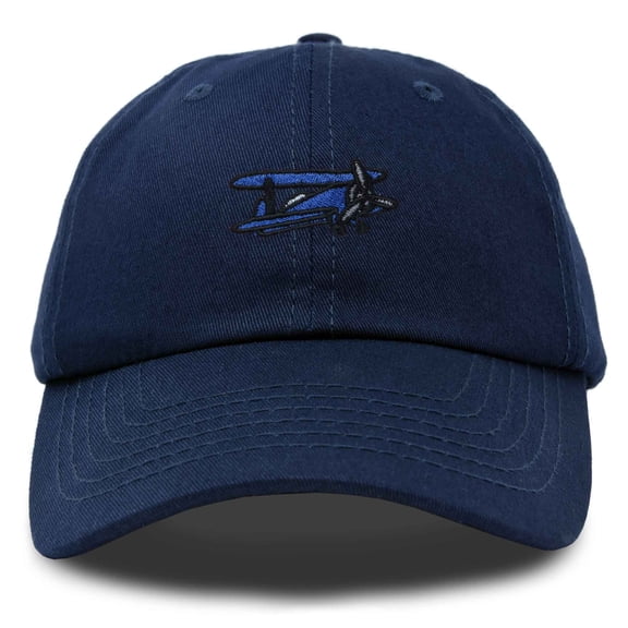 Dalix Propeller Plane Embroidered Cap Cotton Baseball Hat Airplane Men in Navy Blue