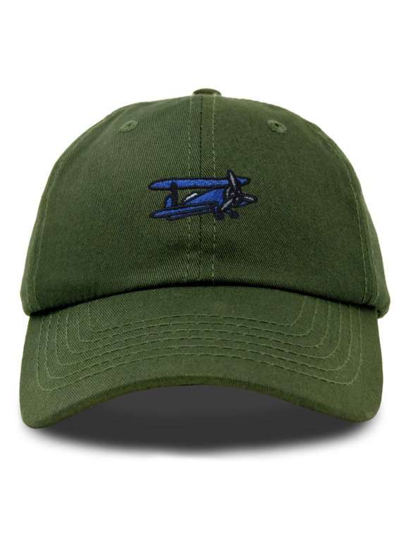 Propeller Plane Embroidered Cap Cotton Baseball Hat Airplane Men in Olive