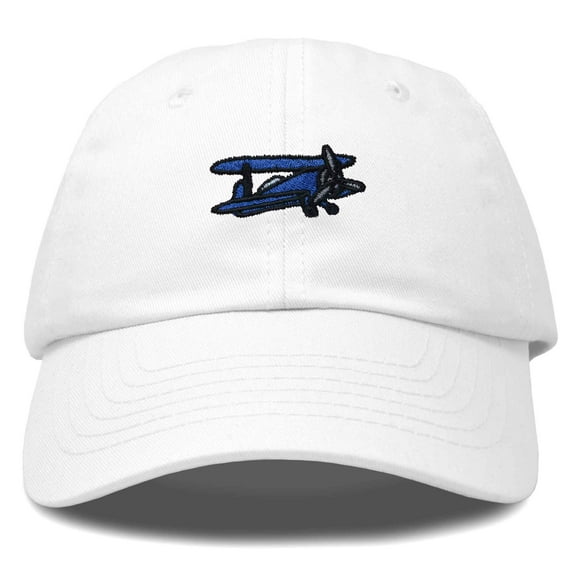 Dalix Propeller Plane Embroidered Cap Cotton Baseball Hat Airplane Men in White