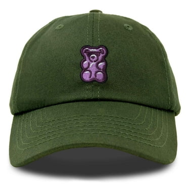 Dalix Purple Gummy Embroidered Cotton Dad Hat Baseball Cap Adjustable Womens in Olive