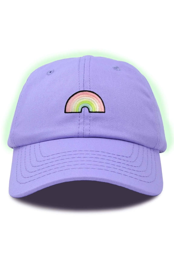 Robot Embroidered Glow in the Dark Retro Dad Hat Cotton Baseball Cap Adjustable Mens in Lavender