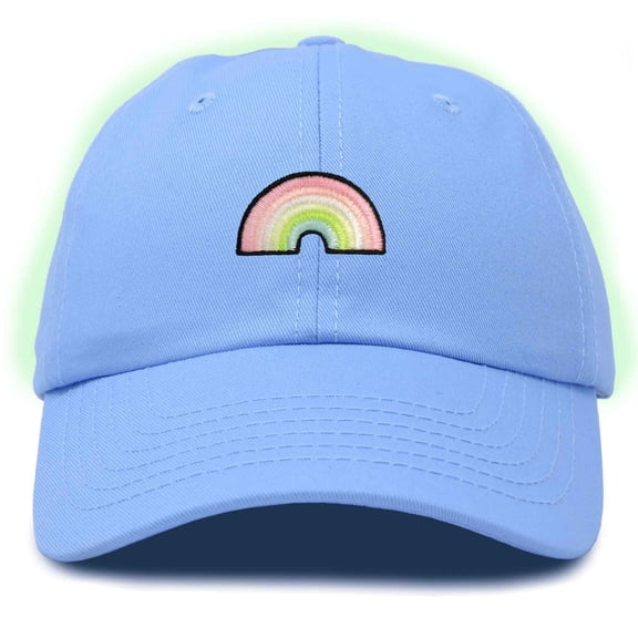 Dalix Robot Embroidered Glow in the Dark Retro Dad Hat Cotton Baseball Cap Adjustable Mens in Light Blue