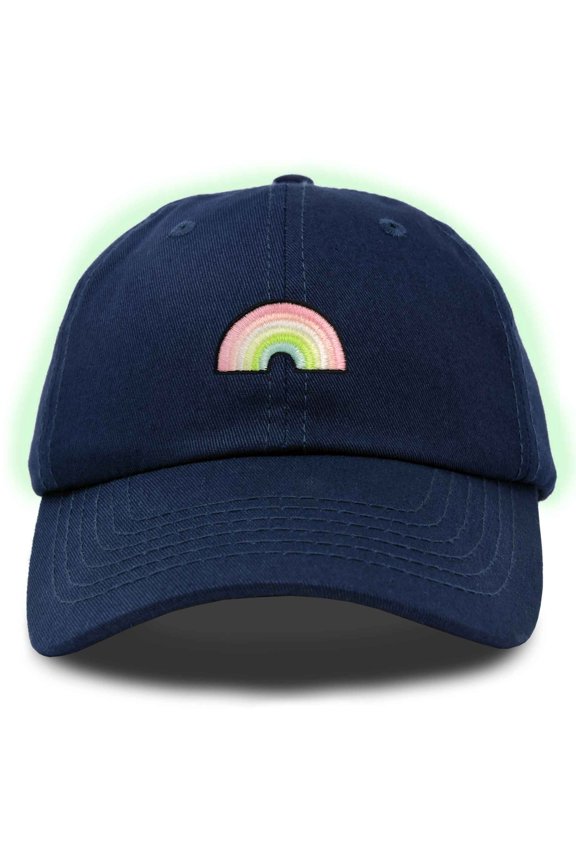 Robot Embroidered Glow in the Dark Retro Dad Hat Cotton Baseball Cap Adjustable Mens in Navy Blue