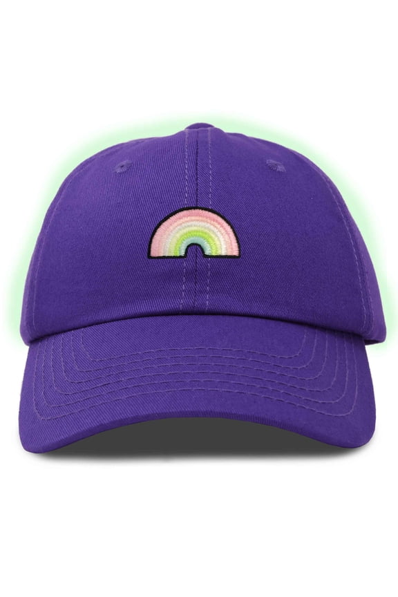 Robot Embroidered Glow in the Dark Retro Dad Hat Cotton Baseball Cap Adjustable Mens in Purple