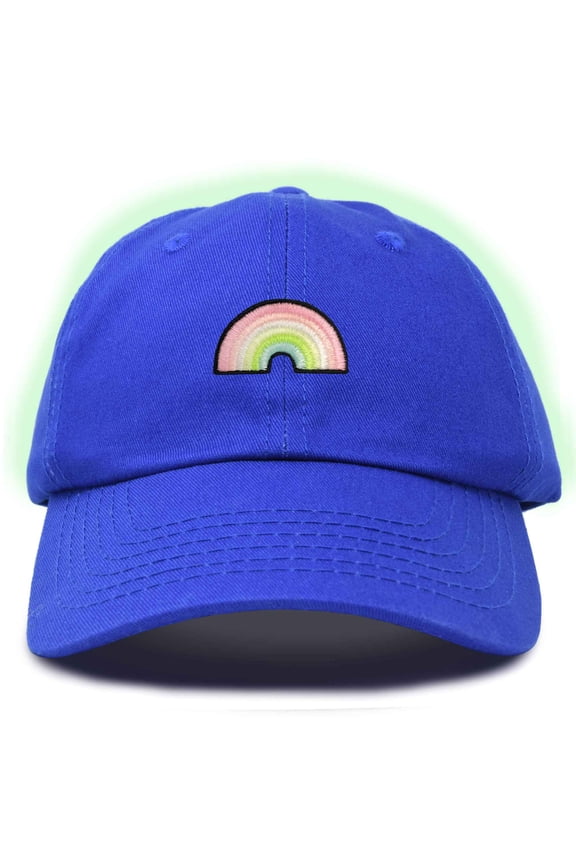 Robot Embroidered Glow in the Dark Retro Dad Hat Cotton Baseball Cap Adjustable Mens in Royal Blue