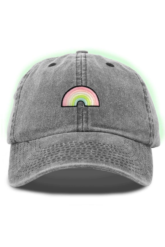 Robot Embroidered Glow in the Dark Retro Dad Hat Cotton Baseball Cap Adjustable Mens in Washed Black