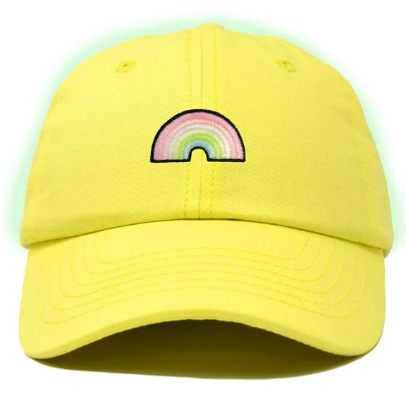 Dalix Robot Embroidered Glow in the Dark Retro Dad Hat Cotton Baseball Cap Adjustable Mens in Yellow