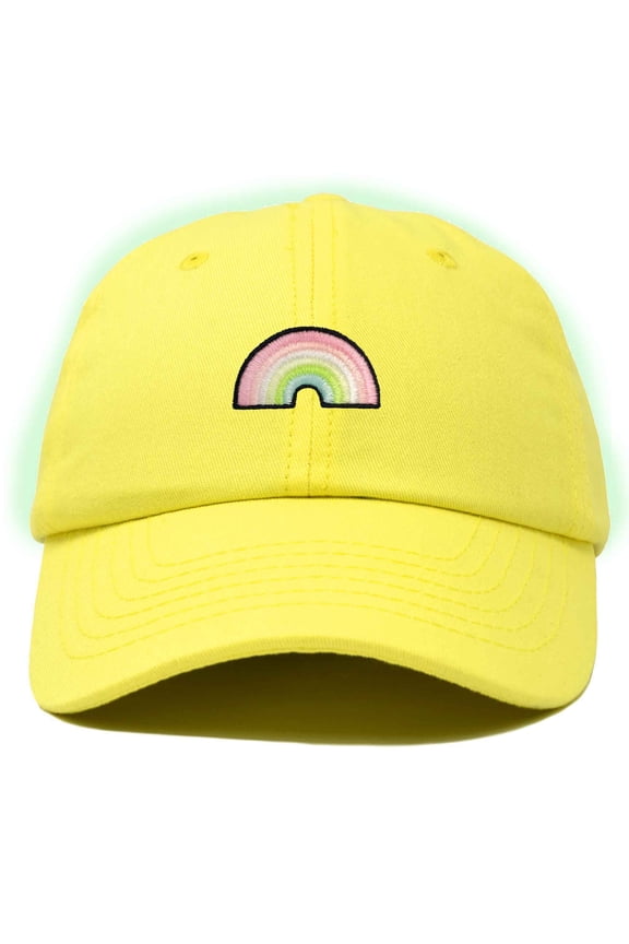 Robot Embroidered Glow in the Dark Retro Dad Hat Cotton Baseball Cap Adjustable Mens in Yellow