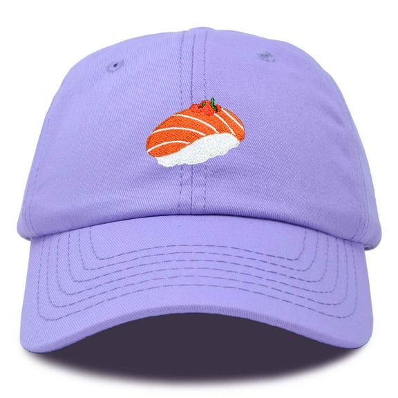 Dalix Salmon Nigiri Embroidered Sushi Cotton Dad Hat Baseball Cap Adjustable Womens in Lavender