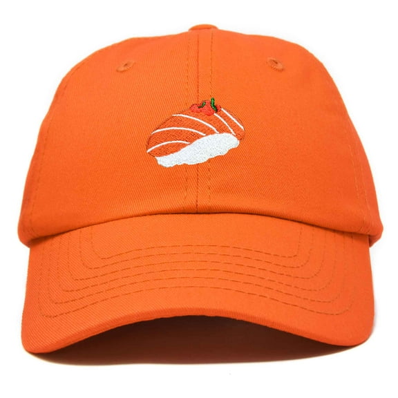 Dalix Salmon Nigiri Embroidered Sushi Cotton Dad Hat Baseball Cap Adjustable Womens in Orange