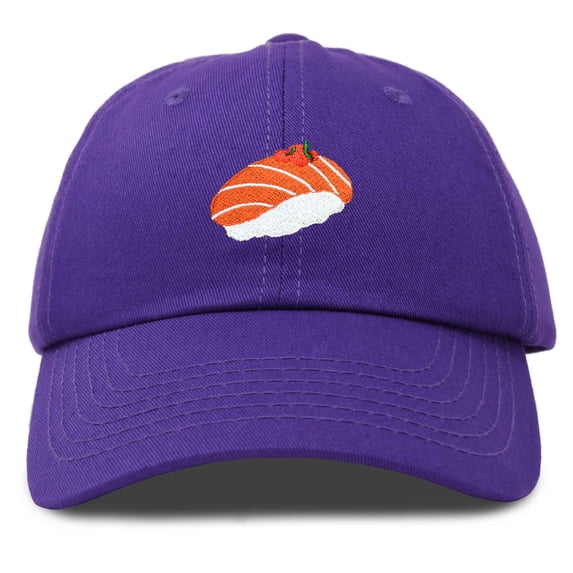 Dalix Salmon Nigiri Embroidered Sushi Cotton Dad Hat Baseball Cap Adjustable Womens in Purple