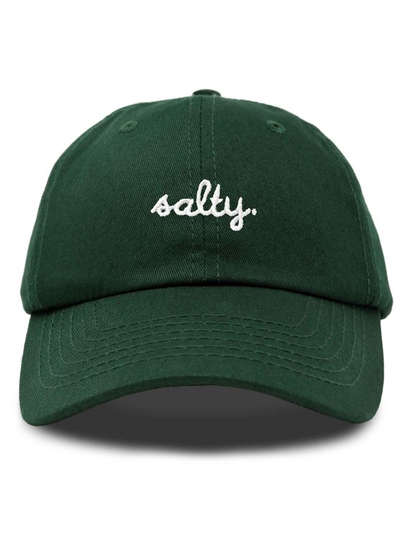 Salty Embroidered Cotton Beach Baseball Cap Adjustable Dad Hat Womens in Dark Green