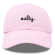 Dalix Salty Embroidered Cotton Beach Baseball Cap Adjustable Dad Hat Womens in Washed Pink