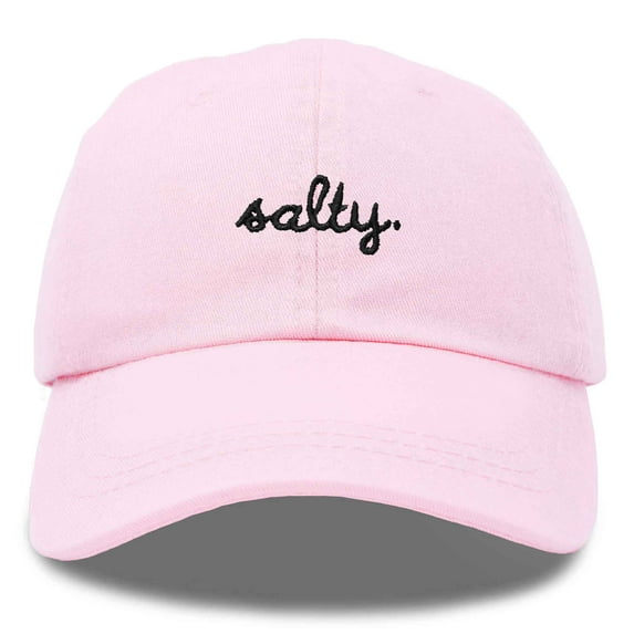 Dalix Salty Embroidered Cotton Beach Baseball Cap Adjustable Dad Hat Womens in Washed Pink
