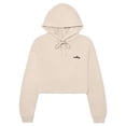 thumbnail image 1 of Dalix Salty Embroidery Fleece Hoodie Cropped Long Sleeve Drawstring Fall Spring Womens in Heather Dust XL X-Large, 1 of 5