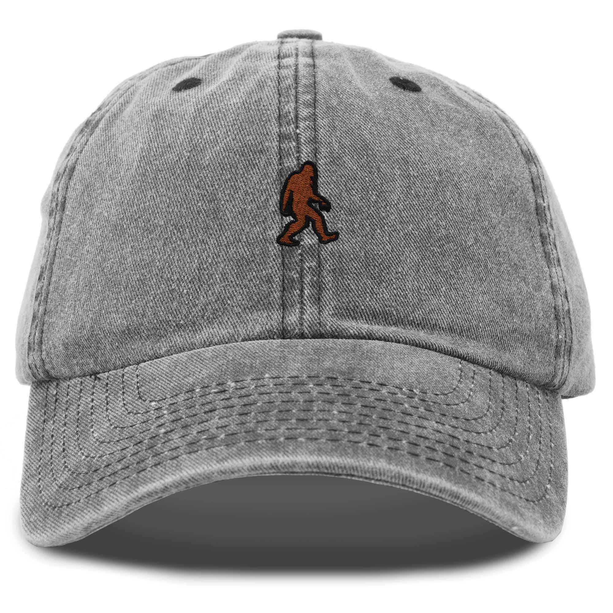 Dalix Sasquatch Embroidered Cap Cotton Baseball Summer Cool Dad Hat Mens in Washed Black