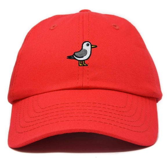 Dalix Seagull Embroidered Cap Cotton Baseball Hat Bird Womens in Red