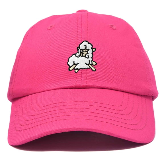 Dalix Sheep Embroidered Cotton Dad Hat Adjustable Cute Animal Lover Baseball Cap for Everyday Fashion Womens in Hot Pink