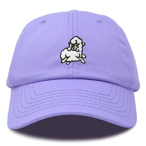 Dalix Sheep Embroidered Cotton Dad Hat Adjustable Cute Animal Lover Baseball Cap for Everyday Fashion Womens in Lavender