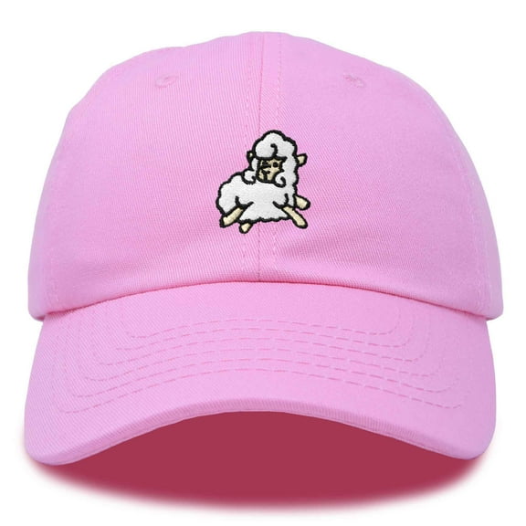 Dalix Sheep Embroidered Cotton Dad Hat Adjustable Cute Animal Lover Baseball Cap for Everyday Fashion Womens in Light Pink