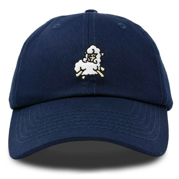 Dalix Sheep Embroidered Cotton Dad Hat Adjustable Cute Animal Lover Baseball Cap for Everyday Fashion Womens in Navy Blue