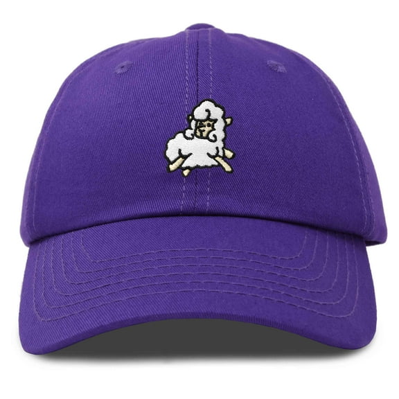 Dalix Sheep Embroidered Cotton Dad Hat Adjustable Cute Animal Lover Baseball Cap for Everyday Fashion Womens in Purple