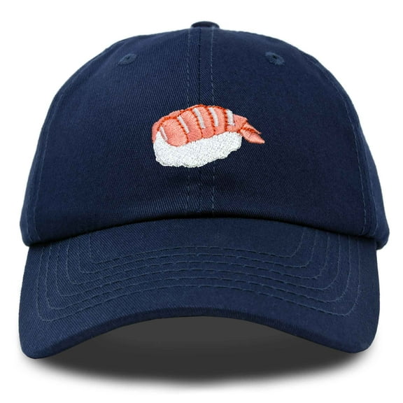 Dalix Shrimp Nigiri Embroidered Sushi Cotton Dad Hat Baseball Cap Adjustable Womens in Navy Blue