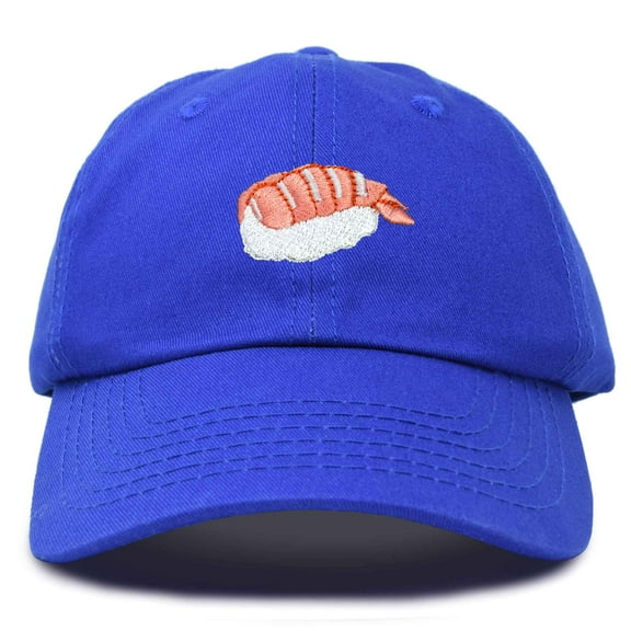 Dalix Shrimp Nigiri Embroidered Sushi Cotton Dad Hat Baseball Cap Adjustable Womens in Royal Blue