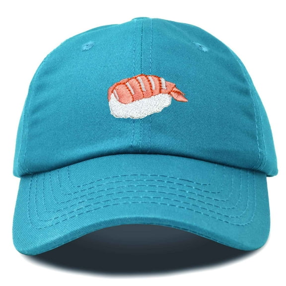 Dalix Shrimp Nigiri Embroidered Sushi Cotton Dad Hat Baseball Cap Adjustable Womens in Teal