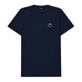 thumbnail image 1 of Dalix Smile Face Embroidered Cotton Relaxed Boxy Fit Short Sleeve Crewneck Tee Shirt Mens in Navy Blue S Small, 1 of 5