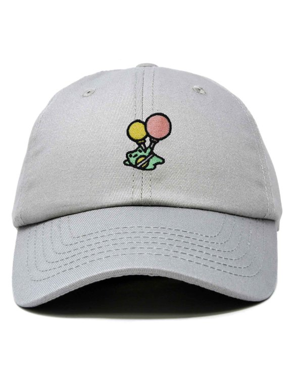 Soaring Frog Embroidered Womens Cotton Dad Hat Baseball Cap Adjustable in Gray