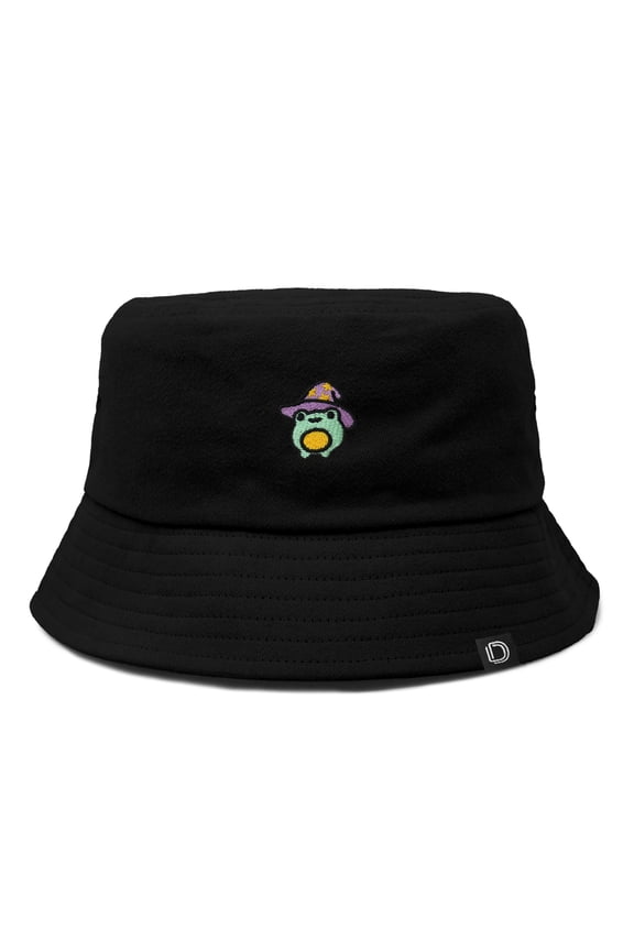 Sorcerer Frog Cotton Bucket Hat Lightweight Outdoor Travel Beach Everyday Womens in Black S Small