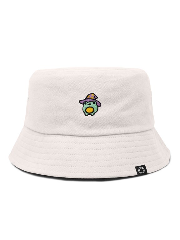 Sorcerer Frog Cotton Bucket Hat Lightweight Outdoor Travel Beach Everyday Womens in Parchment White XL X-Large