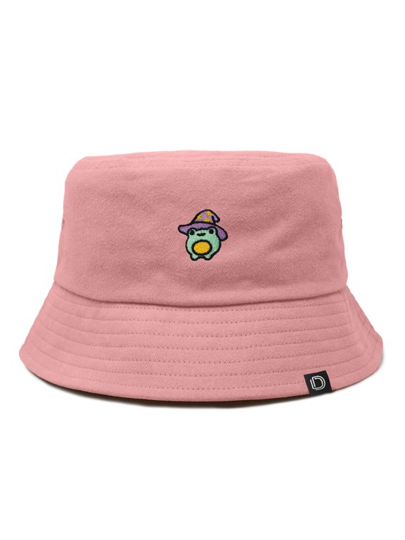 Sorcerer Frog Cotton Bucket Hat Lightweight Outdoor Travel Beach Everyday Womens in Peach Melba S Small