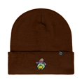 thumbnail image 1 of Dalix Sorcerer Frog Embroidered Beanie Hat Knit Cap Cold Weather Womens in Brown, 1 of 4