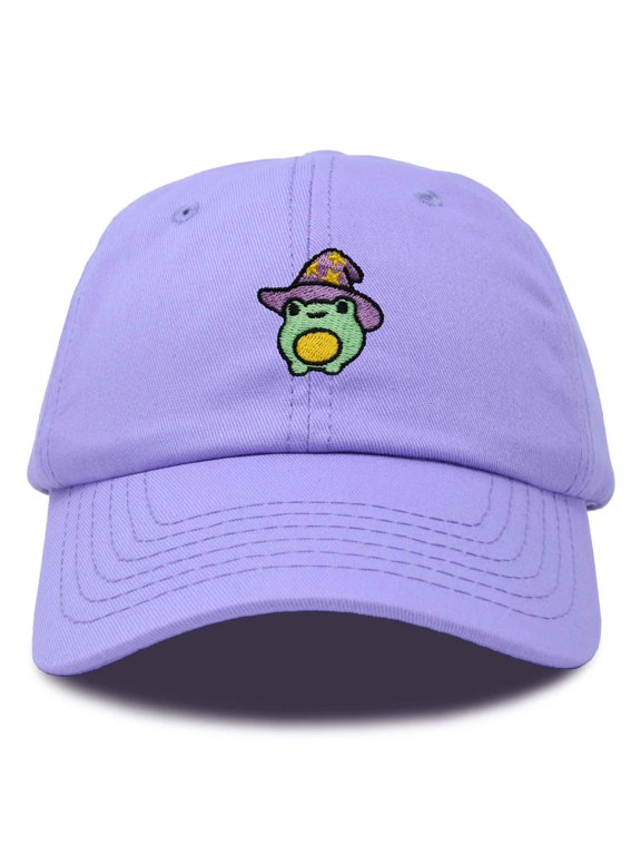 Sorcerer Frog Embroidered Cap Cotton Baseball Cute Cool Dad Hat Womens in Lavender