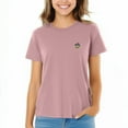 thumbnail image 1 of Dalix Sorcerer Frog Embroidered Cotton Relaxed Short Sleeve Tee T Shirt Womens in Orchid Purple XL X-Large, 1 of 5