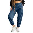 thumbnail image 1 of Dalix Sorcerer Frog Embroidered Jogger Pant Soft Fleece Relaxed Fit Lounge Womens in Blue L Large, 1 of 5