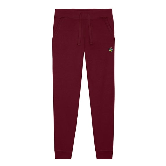 Dalix Sorcerer Frog Embroidered Jogger Pant Soft Fleece Relaxed Fit Lounge Womens in Maroon XS X-Small
